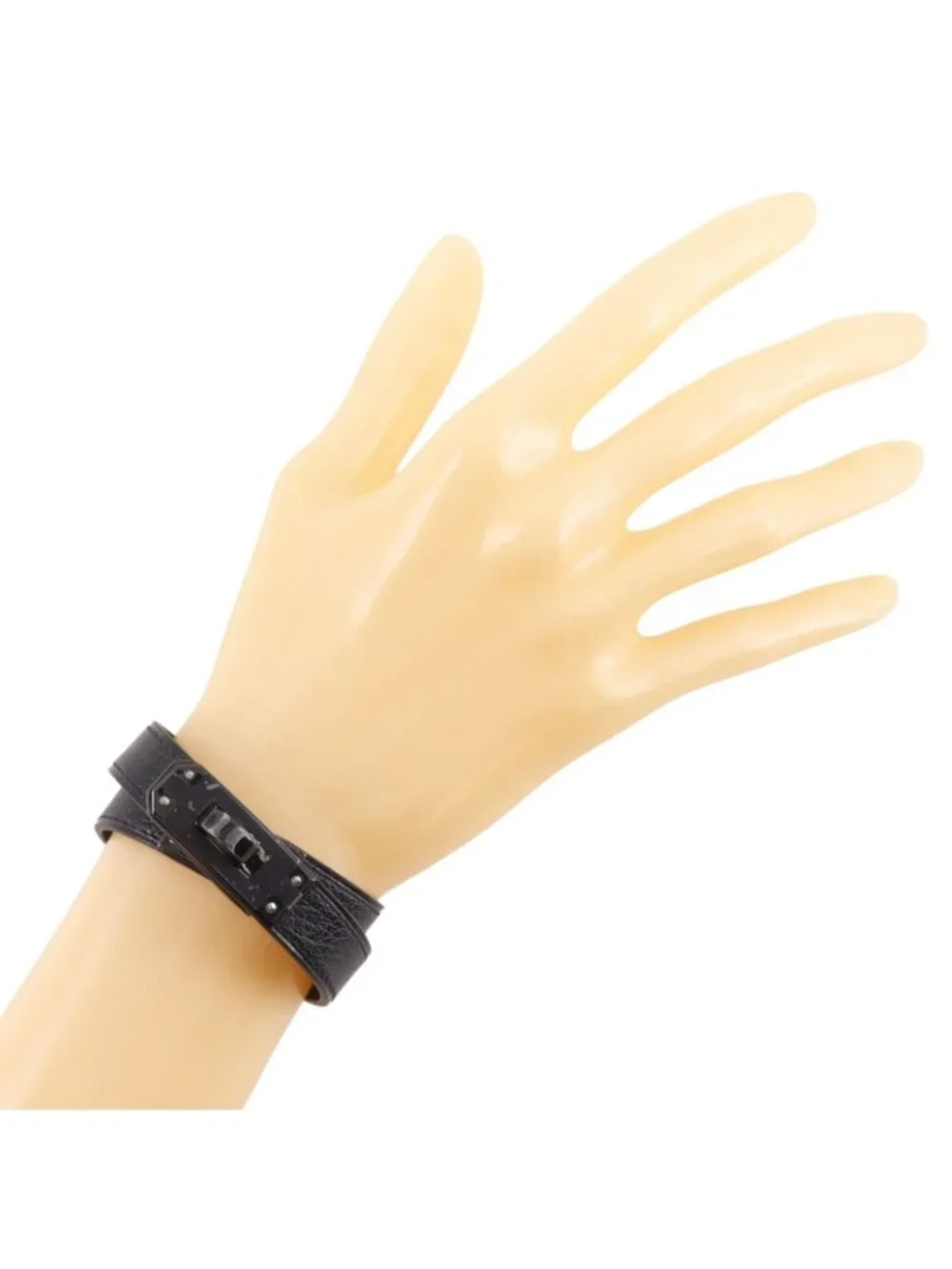 Hermes Kelly Bracelet Double Tour Monochrome Chevre Black
